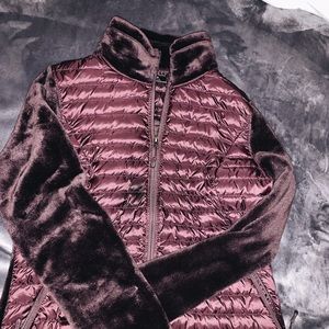 Purple fleece/down zip up